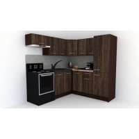 Bucatarie de Colt GENA NEW 10 DR. 190-200, Fara Corp de Cuptor, Wenge / Decor 7648